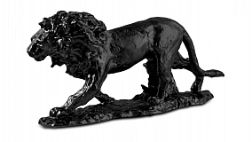 Фигурка Decor de Table Pate de Verre Cristal Лев 22 см, хрустальное тесто, черная, п/к