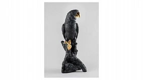 Фигурка Lladro Попугай Макао 22х45 см, фарфор, черная