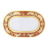 Блюдо овальное Falkenporzellan Alena 3D Bordeaux Gold Constanza 36 см