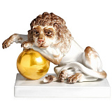 Фигурка Meissen 10см Лев с мячом (лим.вып.75/100, 2005г)