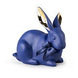 Фигурка Lladro Внимательный кролик, сине-золотой 12x11 см, фарфор