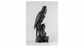 Фигурка Lladro Попугай Макао 22х45 см, фарфор, черная
