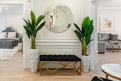 Банкетка велюровая черная/золото GARDA DECOR