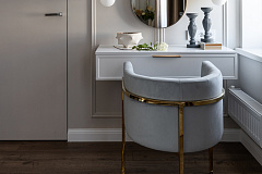 Кресло велюровое серо-голубое GARDA DECOR