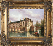 Картина "Замок на реке" 20*25см + багет №14