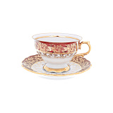 Чайный сервиз на 6 персон Queen's Crown Aristokrat Лист красный