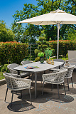 Кресло уличное "Муза" темно-серое с оплеткой GARDA DECOR