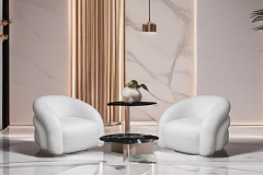Кресло вращающееся Monblan букле белое GARDA DECOR