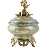 Шкатулка с Ангелом 17x17x22см, коллекция фарфор с бронзой