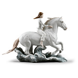 Фигурка Lladro Верхом вдоль берега моря  48х36 см, фарфор