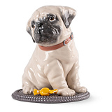 Фигурка Lladro Щенок мопса 24х20х20 см, фарфор