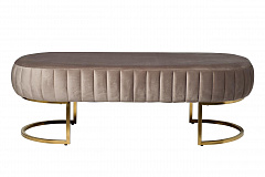 Банкетка велюровая серо-бежевая на металлическом каркасе GARDA DECOR