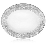 Блюдо овальное Haviland Матиньон 23,5 см, белый, платиновый декор